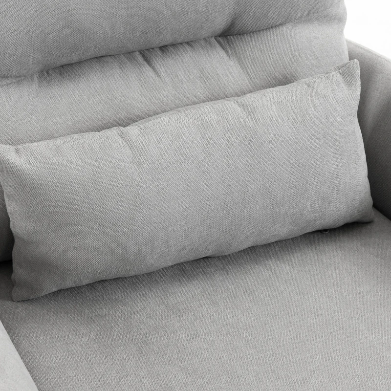 HOMCOM Fauteuil Inclinable de Massage par Vibration et Chauffage, Fauteuil de Relaxation en Tissu Éponge Bouclé, Gris