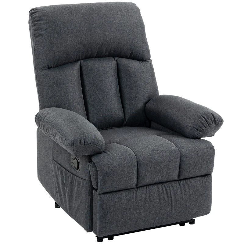 HOMCOM Sillón de Masaje Sillón Relax Reclinable con 8 Puntos de Masaje Función de Calefacción 85x93x103 cm Gris