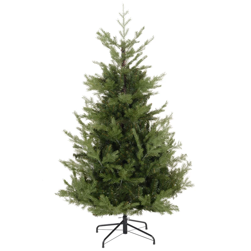 HOMCOM Weihnachtsbaum, Kunsttanne, realistisches Aussehen, schneller Aufbau, Kunststoff, Grün, 100 x 100 x 150cm