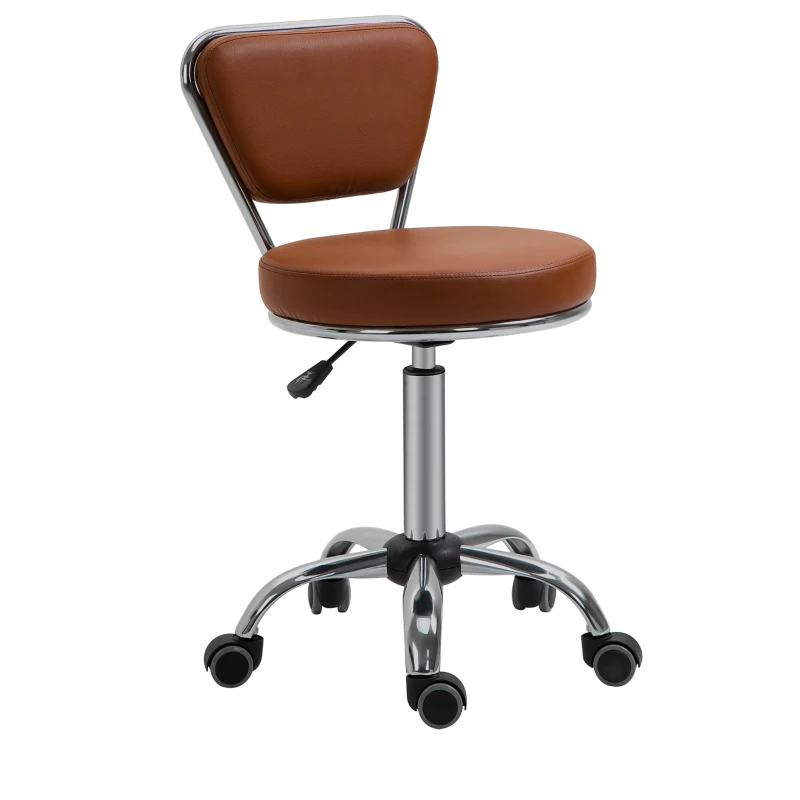 HOMCOM Tabouret de massage Vintage - tabouret de travail pivotant 360° - hauteur assise réglable 49-64 cm - revêtement