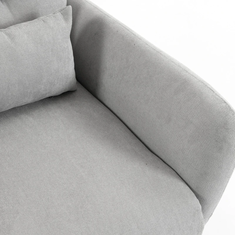 HOMCOM Fauteuil Inclinable de Massage par Vibration et Chauffage, Fauteuil de Relaxation en Tissu Éponge Bouclé, Gris