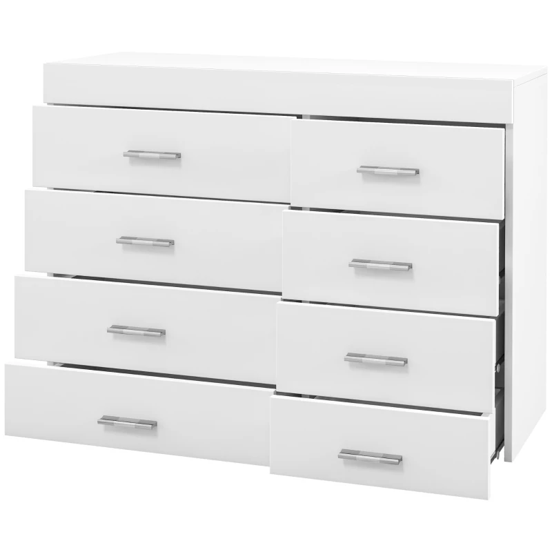 HOMCOM Mobile con Cassetti Cassettiera in Legno per Camera, Cucina, Bagno 90×35×73cm Bianca