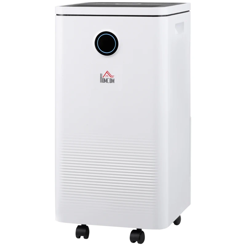HOMCOM 10L/Day Dehumidifier with WiFi Smart App Control, 2.5L Water Tank, Digital Display, Sleep Mode, 24H Timer, Laundry Clothes Drying, for Home and Large Room Basement