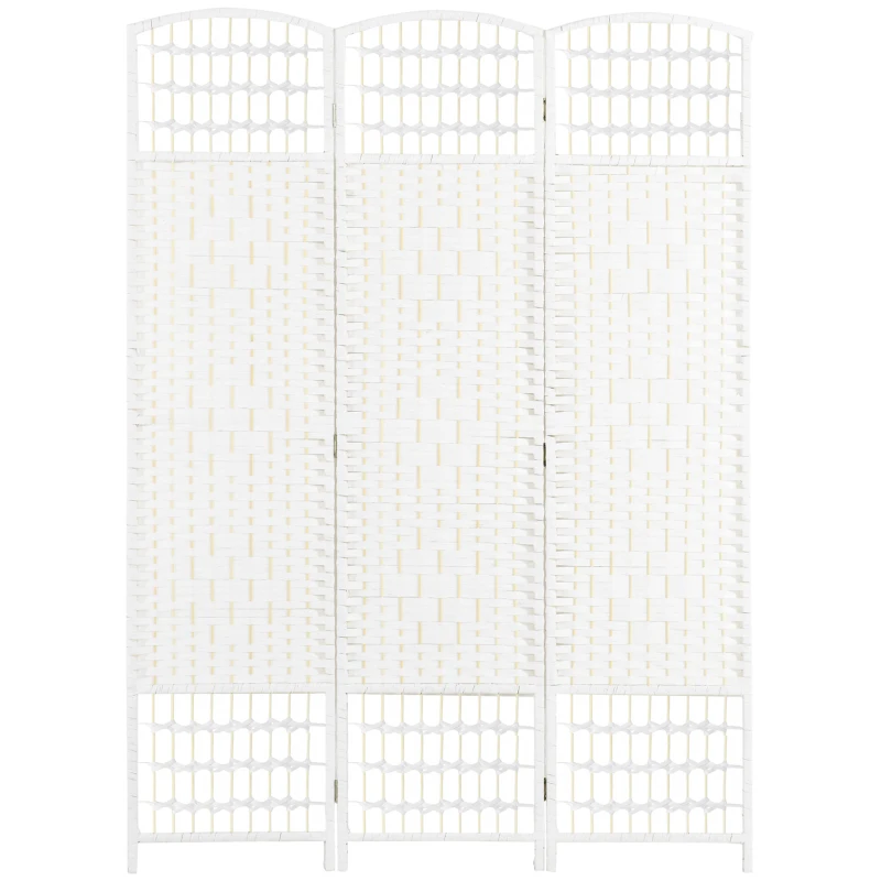 HOMCOM Paravent intérieur en bois séparateur de pièce cloison pliable 3 panneaux 120 x 170 cm blanc