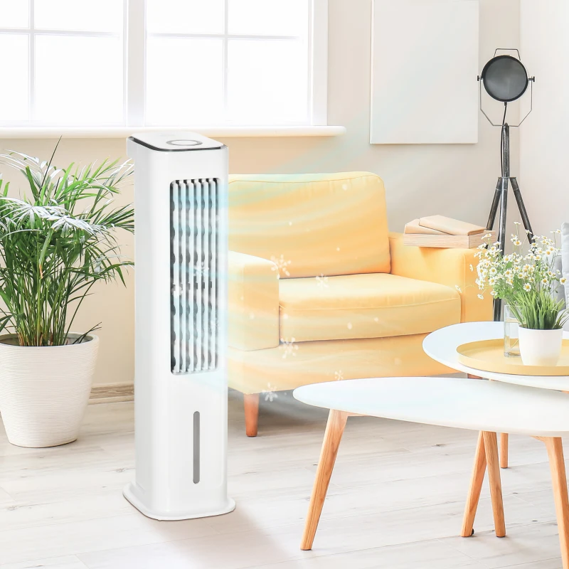 HOMCOM 2 in 1 Luftkühler mit Wasserkühlung 5L Wassertank, 12h Timer, für 20 ㎡