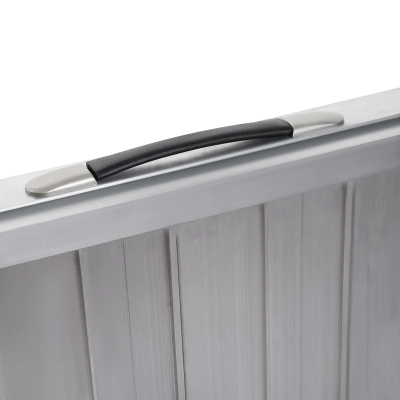 HOMCOM Rampa para Sillas de Ruedas Plegable 91 cm Carga 270 kg Rampa Portátil de Aluminio con Bordes de Seguridad Plata