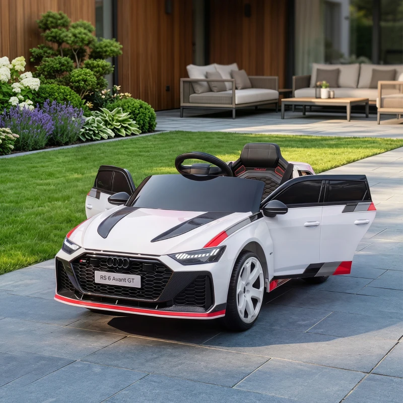AIYAPLAY Carro Elétrico para Crianças Audi RS 6 Avant GT 12V com Comando à Distância 2,4 G, Motor Duplo, Arranque Suave e Suspensão