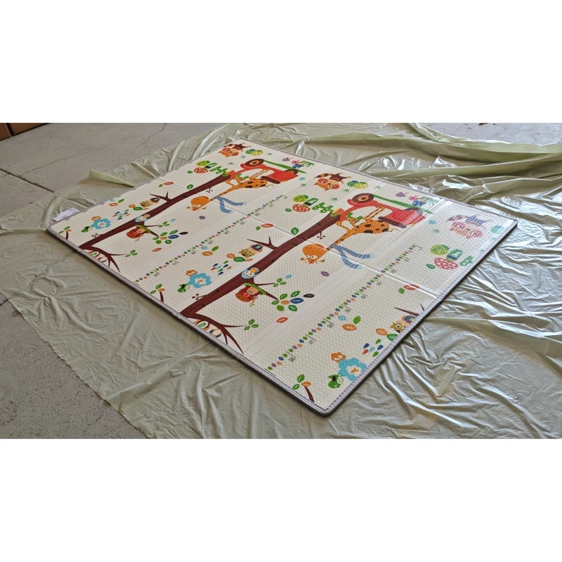 AIYAPLAY Alfombra de Juego para Niños 200x150x1.5 cm Tema Bosque Plegable Reversible en XPE, 0-3 Años, Multicolor