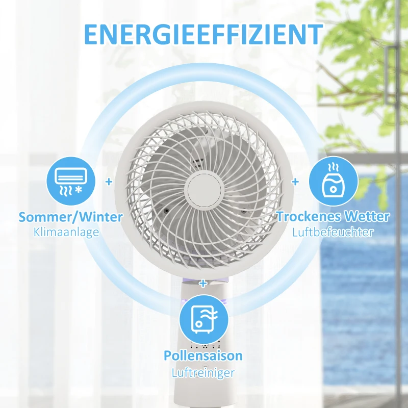 HOMCOM Standventilator Luftzirkulator Lüfter mit 3 Geschwindigkeitsstufen Fernbedienung Timer 70°+90° Oszillation