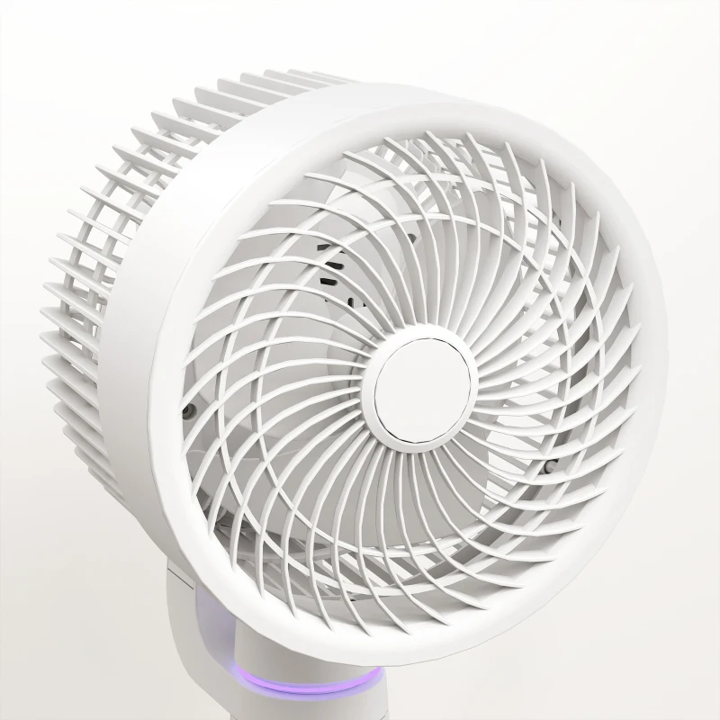 HOMCOM Pedestal Air Circulation Fan with Oscillating, Light Off, White