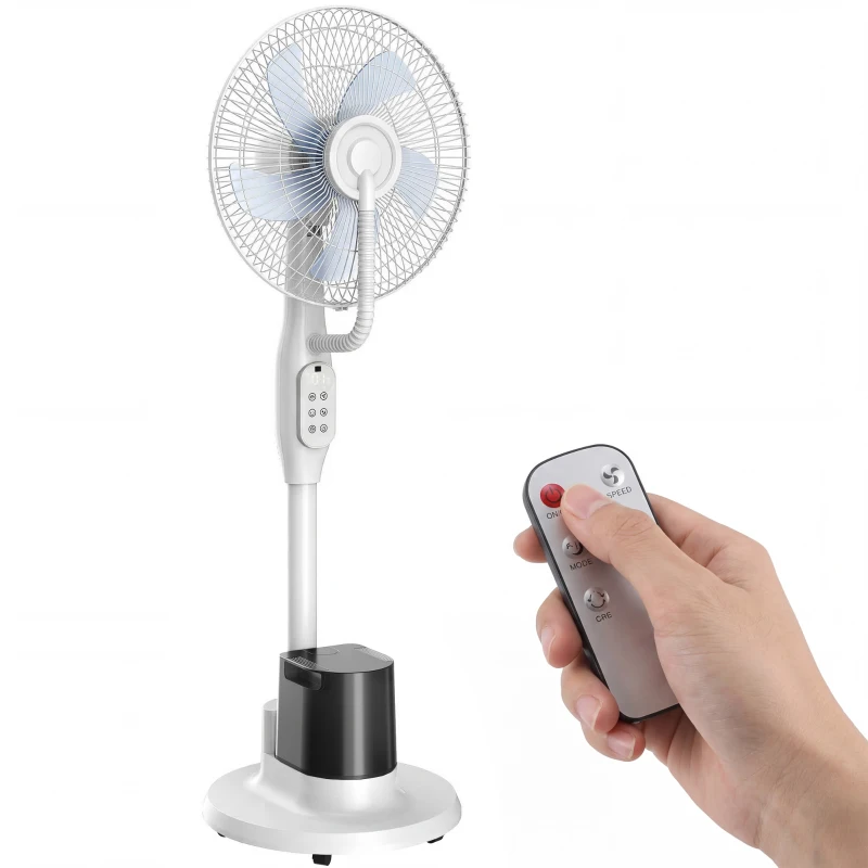 HOMCOM Stehventilator mit Sprühnebel, 70° Oszillation, 3 Geschwindigkeiten, 3 Modi, 3,5L Wassertank, Weiß