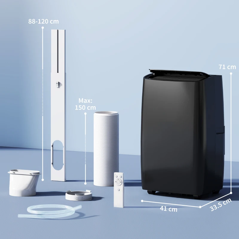 HOMCOM Portable Air Conditioner 12000 BTU BTU, 4-in-1 Air Conditioning Unit, Dehumidifier, Cooling, Fan, Child Lock, 35 m²