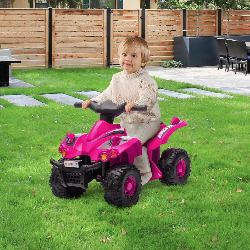AIYAPLAY 6V Kids Electric Quad Bike w/ Music, Forward Function, for 2-6 Years, Pink