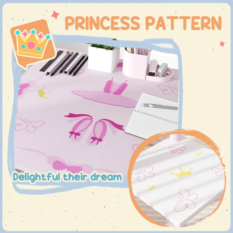 AIYAPLAY Princess-Designed Kids Table and Chairs Set for Activity, Art, Drawing, Toddler Table and Chairs Set for Playroom
