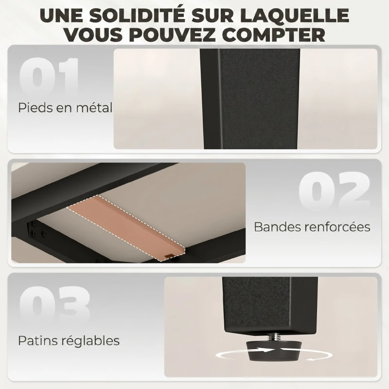 HOMCOM Table à manger rectangulaire pour 4 personnes, 130 x 70 x 75 cm, table de cuisine avec plateau en pierre frittée, marron
