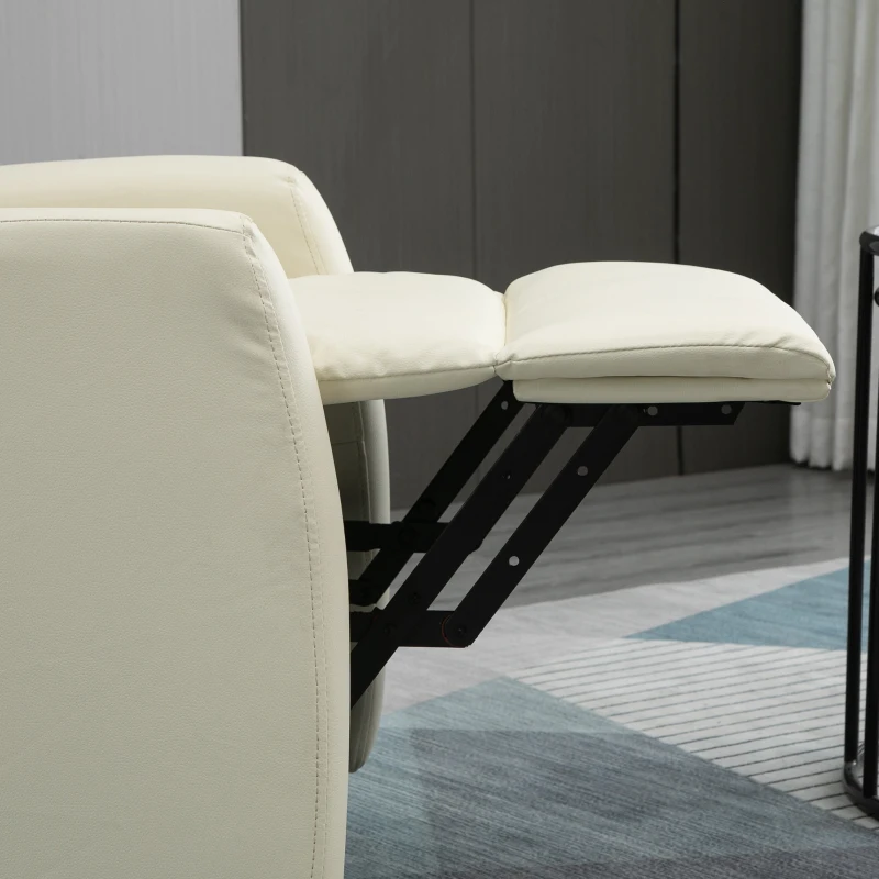 HOMCOM Poltrona Relax Levanta Pessoas Poltrona Elétrica Reclinável a 145° com Controlo Remoto Apoio para Pés 67x95x105 cm Creme