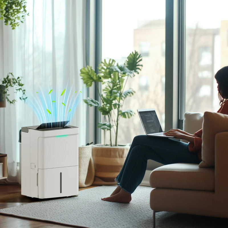 HOMCOM Deshumidificador 35L/día Depósito de Agua 5,5L Pantalla LED Temporizador 24 H Bloqueo Infantil hasta 40-100㎡ Blanco