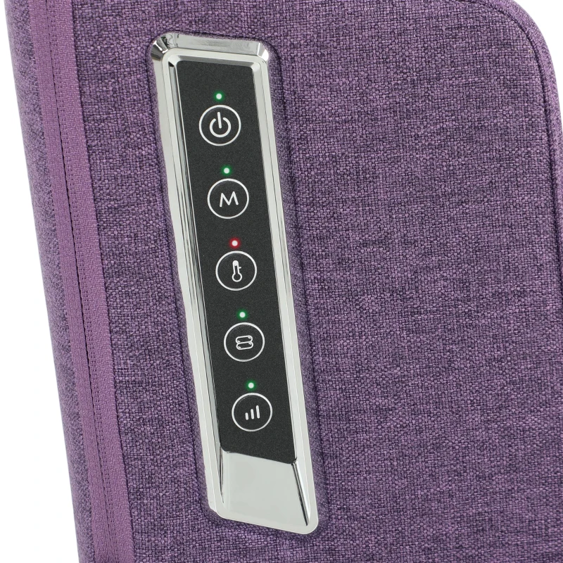 HOMCOM 2 in 1 Foot and Calf Massager with Heat, Air Compression, Timer, 3 Modes & Intensities, Purple and Black