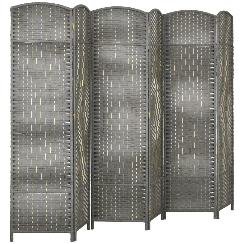 HOMCOM Paravent intérieur en bois 6 panneaux séparateur de pièce pliable pour salon chambre 270 x 180 cm gris mélangé