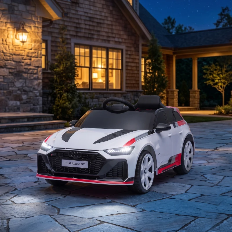 AIYAPLAY Carro Elétrico para Crianças Audi RS 6 Avant GT 12V com Comando à Distância 2,4 G, Motor Duplo, Arranque Suave e Suspensão