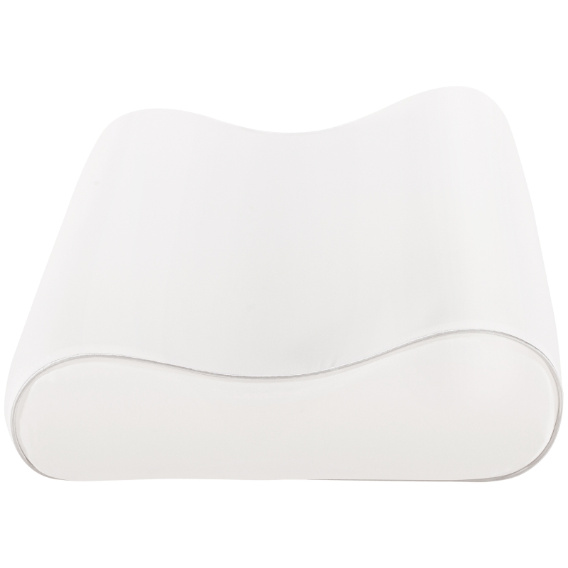 HOMCOM Cuscino Cervicale in Memory Foam a Doppia Altezza con Copertura Rimovibile, 60x40x10/12 cm, Bianco Crema