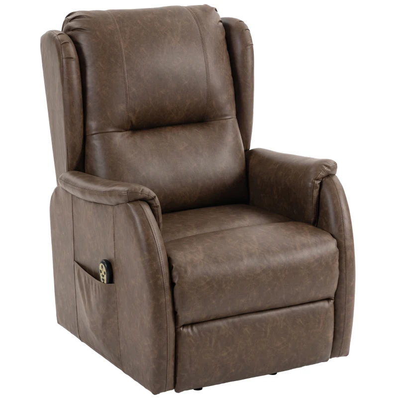 HOMCOM Power Lift Recliner Chair, Dual Motor Electric Lift Chair for Elderly with Remote Control, Brown