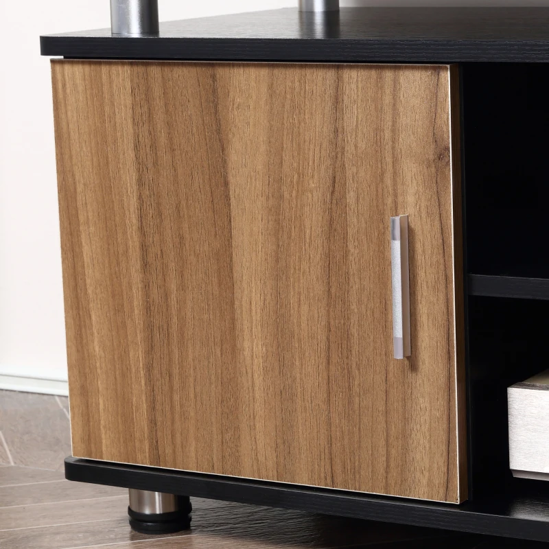HOMCOM Mobile Porta TV Fino a 55" con Armadietti e Ripiani in Legno e Alluminio, 120x40x52.2cm