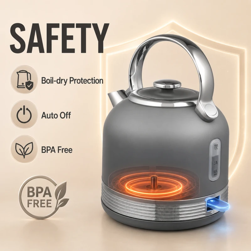 HOMCOM Stainless Steel Kettle and Toaster Set, 1.7L 3000W Cordless Fast Boil Kettle, 4 Slice Toaster Kitchen Set, Grey