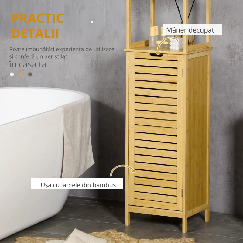 Kleankin mobilier baie tip turn, lemn, 34x30x173 cm