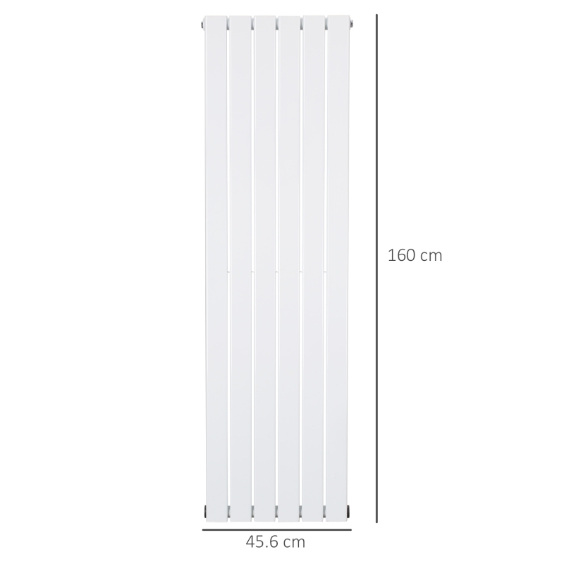 HOMCOM 460 x 1600 mm Double Panel Vertical Designer Radiator, Water-filled Heater for Home, Space Heater, Quick Warm up, Living room, Study, Apartments, White