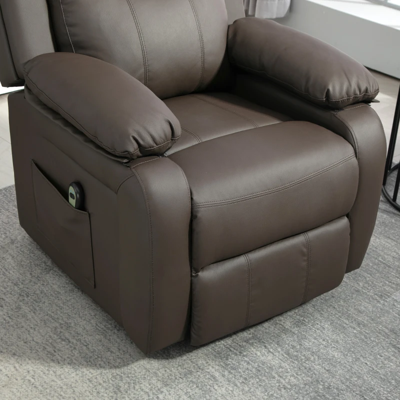 HOMCOM Sillón Relax Levanta Personas Sillón Elevador con Control Remoto Reclinación 160° Reposapiés 76x90x105cm Marrón