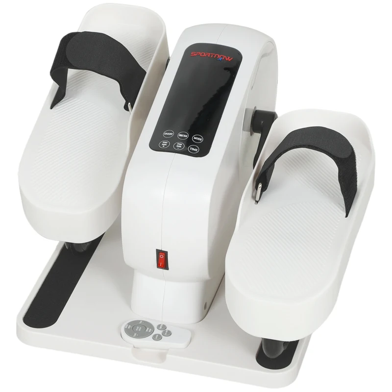 SPORTNOW Vélo Elliptique de Bureau pour Maison 12 Vitesses, Écran LED, Antidérapante, Silencieux et Portable, 45x42x26cm, Blanc