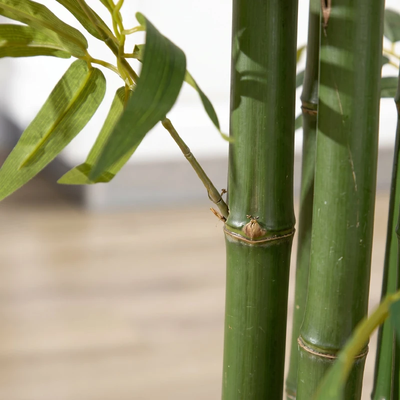 HOMCOM Plantă Artificială de Bambus, 180 cm, Realistă, cu Ghiveci Decorativ pentru Living și Dormitor, Verde