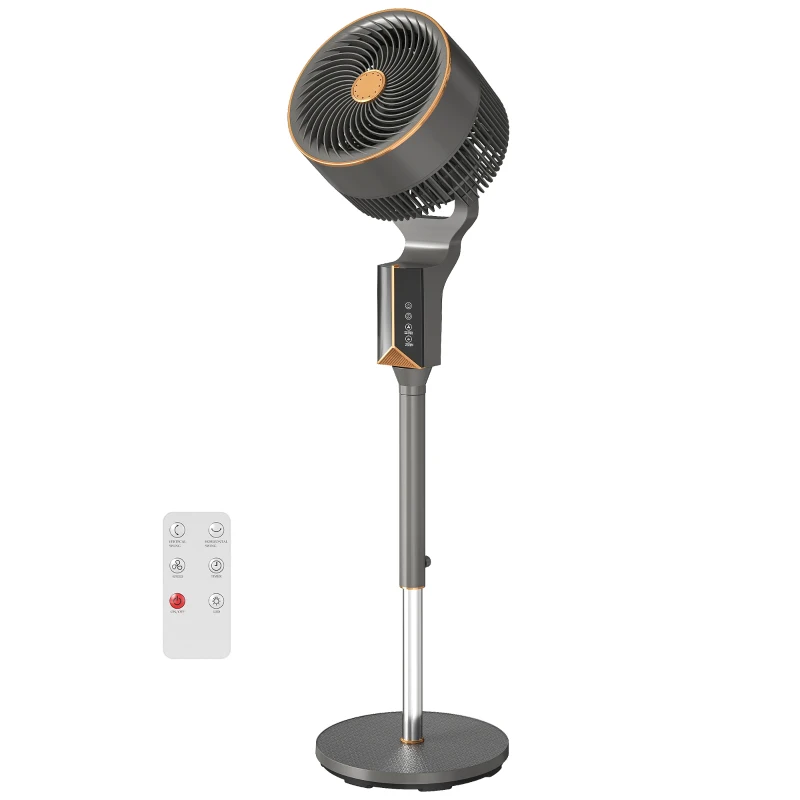 HOMCOM 20 dB Silent Standing Fan for Bedroom, 46" Pedestal Fan with Remote, 85° Oscillating, 8 Speeds