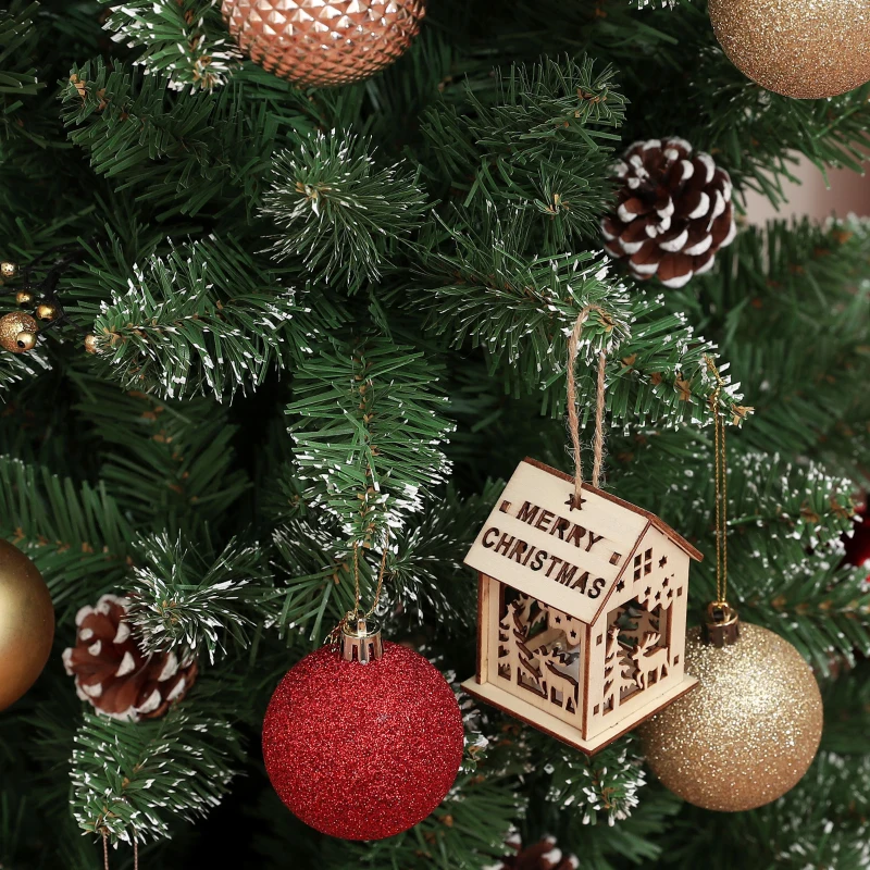 HOMCOM Albero di Natale Innevato Alto 180 cm con 618 Rami, Pigne e Base in Acciaio