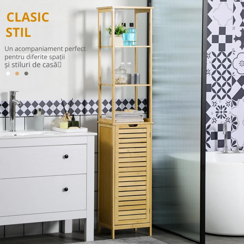 Kleankin mobilier baie tip turn, lemn, 34x30x173 cm
