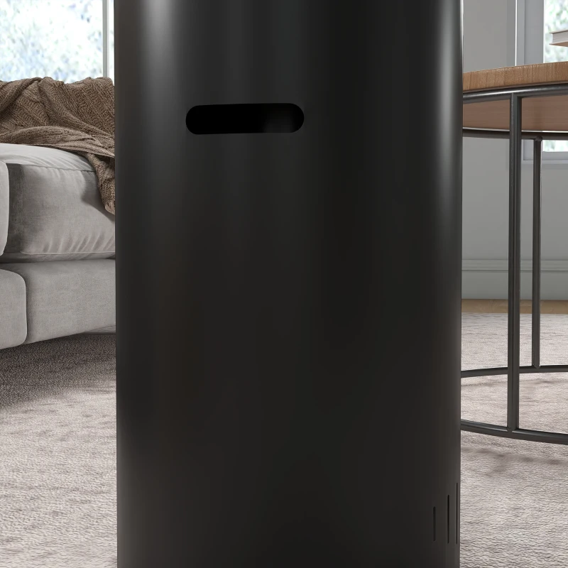 HOMCOM Camino a Bioetanolo in Acciaio e Vetro con Capacità 0.3L e Copertura 15㎡, 27x27x82 cm, Nero