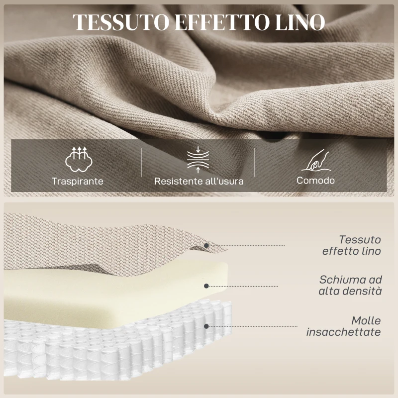 HOMCOM Poltrona Elettrica Alzapersona Poltrona Relax Massaggiante, Beige