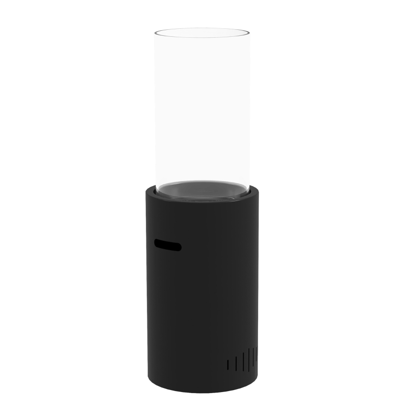 HOMCOM Cheminée au bioéthanol en acier et verre avec une capacité de 0,3 L et une capacité de chauffe 15 ㎡ 27 x 27 x 70 cm noir