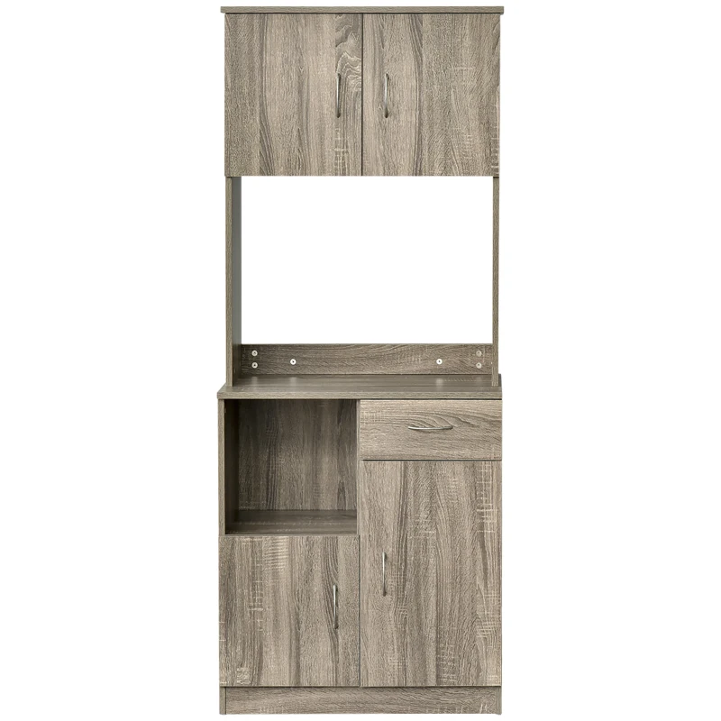 HOMCOM Credenza Moderna per Cucina o Sala da Pranzo, Mobile Buffet con Armadietti e Cassetti in Legno, Grigio, 71x41x178cm
