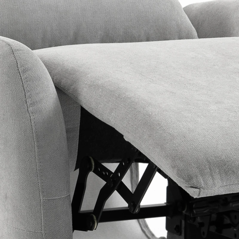 HOMCOM Fauteuil Inclinable de Massage par Vibration et Chauffage, Fauteuil de Relaxation en Tissu Éponge Bouclé, Gris