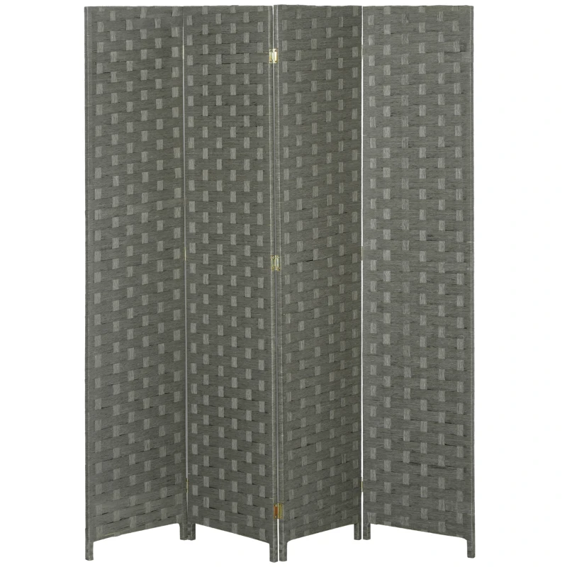 HOMCOM Paravent intérieur en bois 4 panneaux séparateur de pièce cloison, dim. 159,5L x 169,5H x 1,6P cm