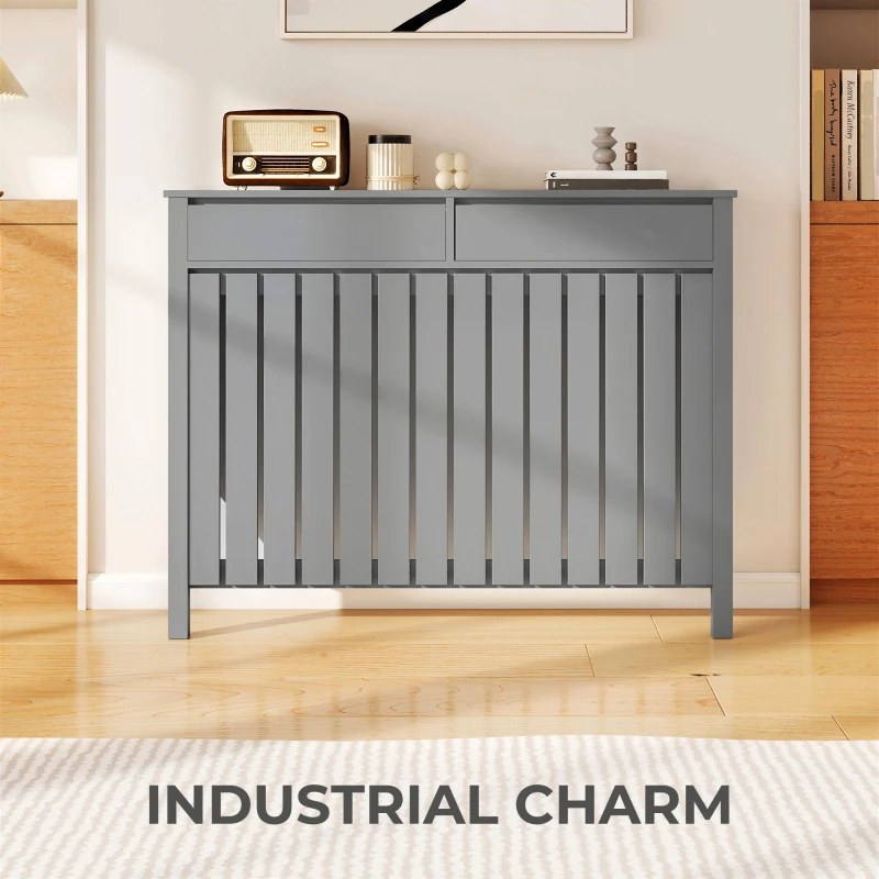 HOMCOM 93 x 119cm Modern Radiator Cover - Grey