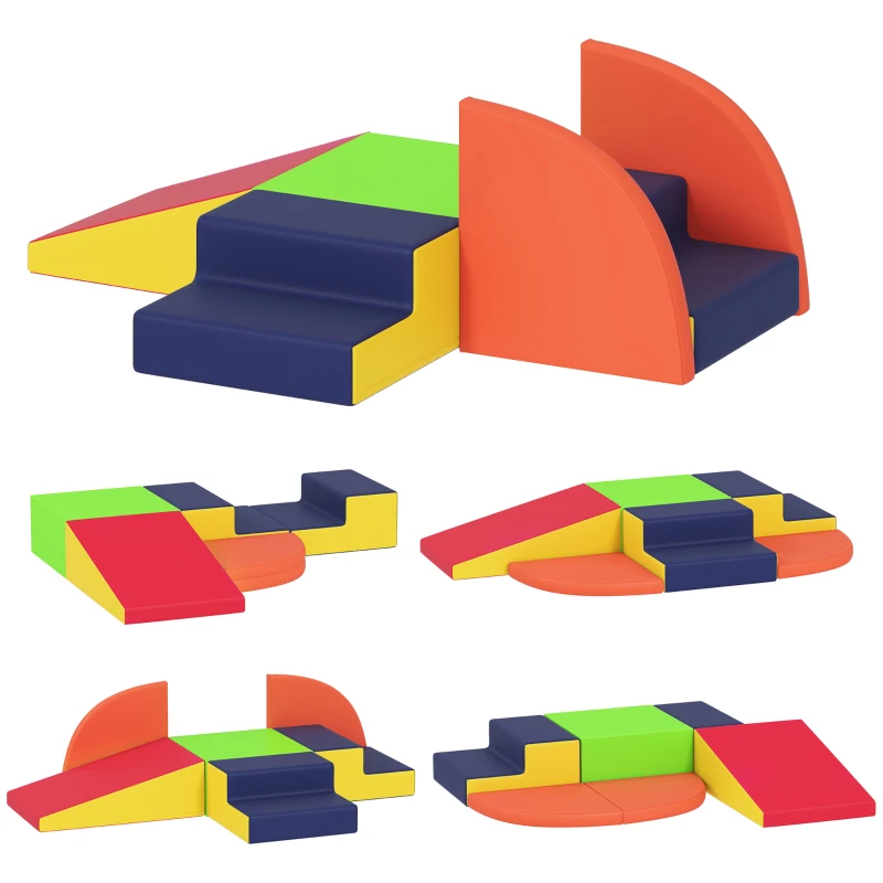 AIYAPLAY Conjunto de 6 Blocos de Espuma para Crianças com Base Antiderrapante para Escalar e Gatinhar Multicolor