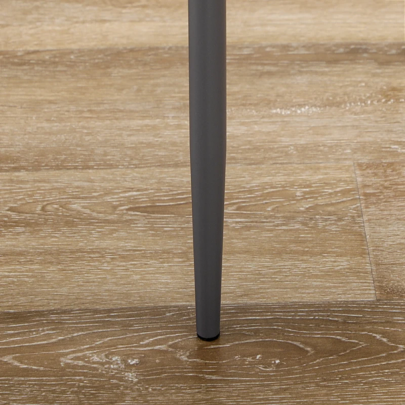 HOMCOM Ensemble table à manger avec 4 chaises, table de cuisine avec chaises en cuir synthétique, 120 x 70 x 75 cm, gris