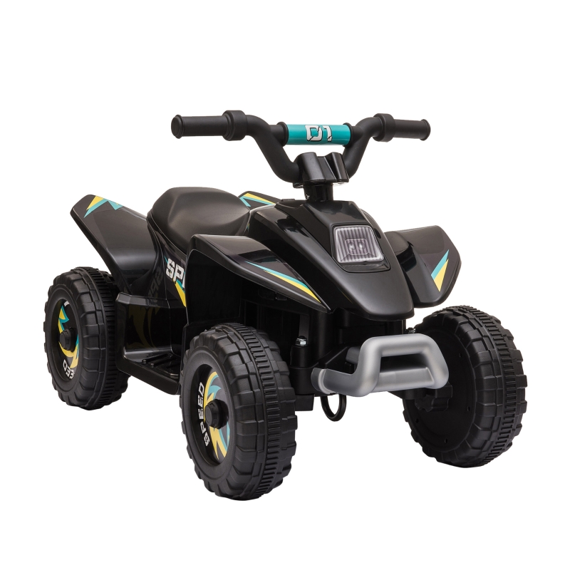 HOMCOM Kinder Quad Elektro 6V Kinderquad mit Vorwärts-, Rückwärtsfunktion für Kinder 1,5-3 Jahre bis 20 kg Schwarz