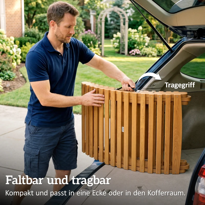 Outsunny Sonnenliege klappbare wetterfeste Gartenliege aus Holz mit Polsterung Kopfstütze Tragegriff 183 x 54 x 63 cm, Beige
