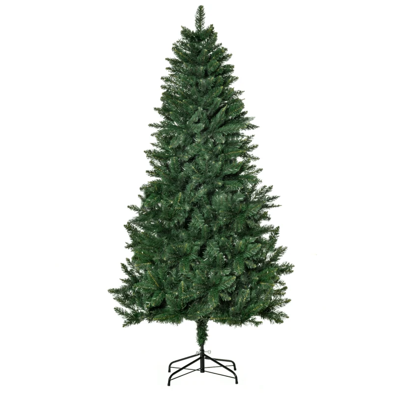 HOMCOM Kunstkerstboom 180 cm met 724 Takken en Metalen Standaard voor Binnengebruik