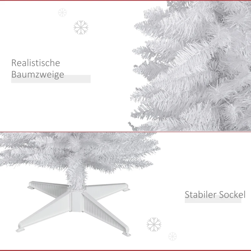 HOMCOM kerstboom dennenboom met kunststof standaard 390 takpunten wit Ø 55 x 180 h cm