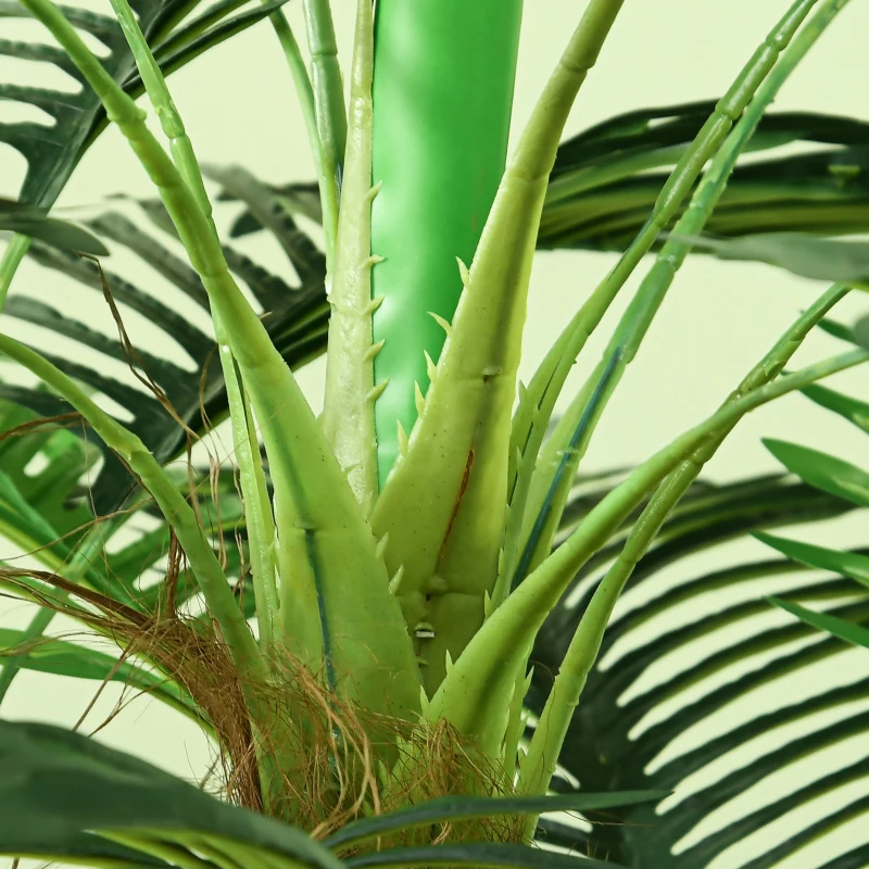 HOMCOM Kunstpalm, 1,6 m, Levensechte Takken, Decoratieve Plant, Kunststof, met Pot, Bruin+Groen(m-8)
